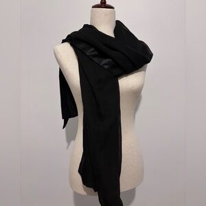 Long Black Womens Scarf Reversible